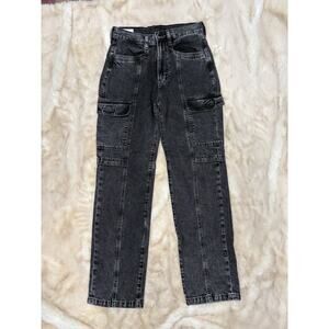 GAP Black Washed Cargo Jeans